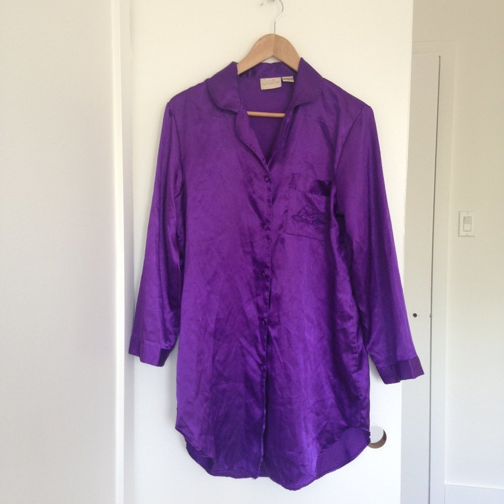 Sentiments - Purple Pyjama Button Up Dress